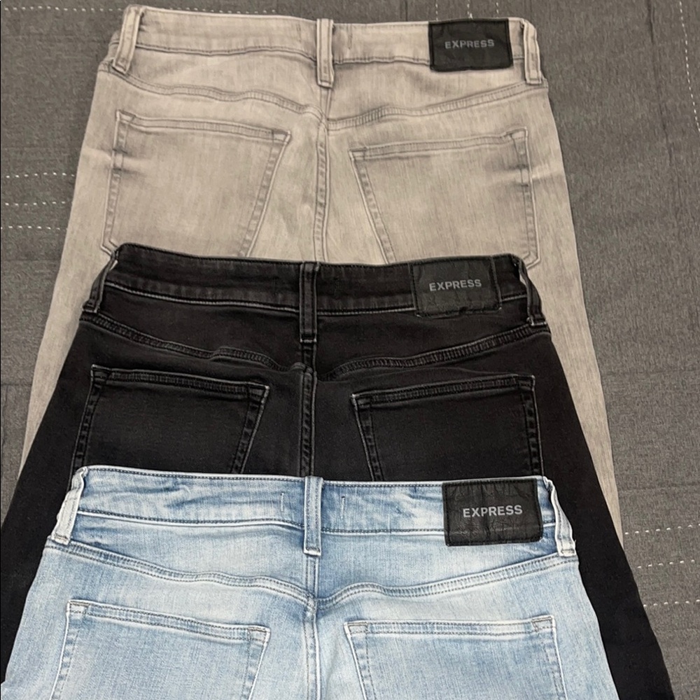 Express Denim Jeans Set - Gray, Black, Blue